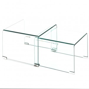 2 Tavolini vetro ponte "Cristal Double" 2 Tavolini vetro ponte "Cristal Double"